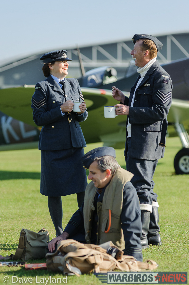 Duxford - Battle of Britain Air Show Report 36 Re-enactors with aircraft. (photo by Dave Layland)