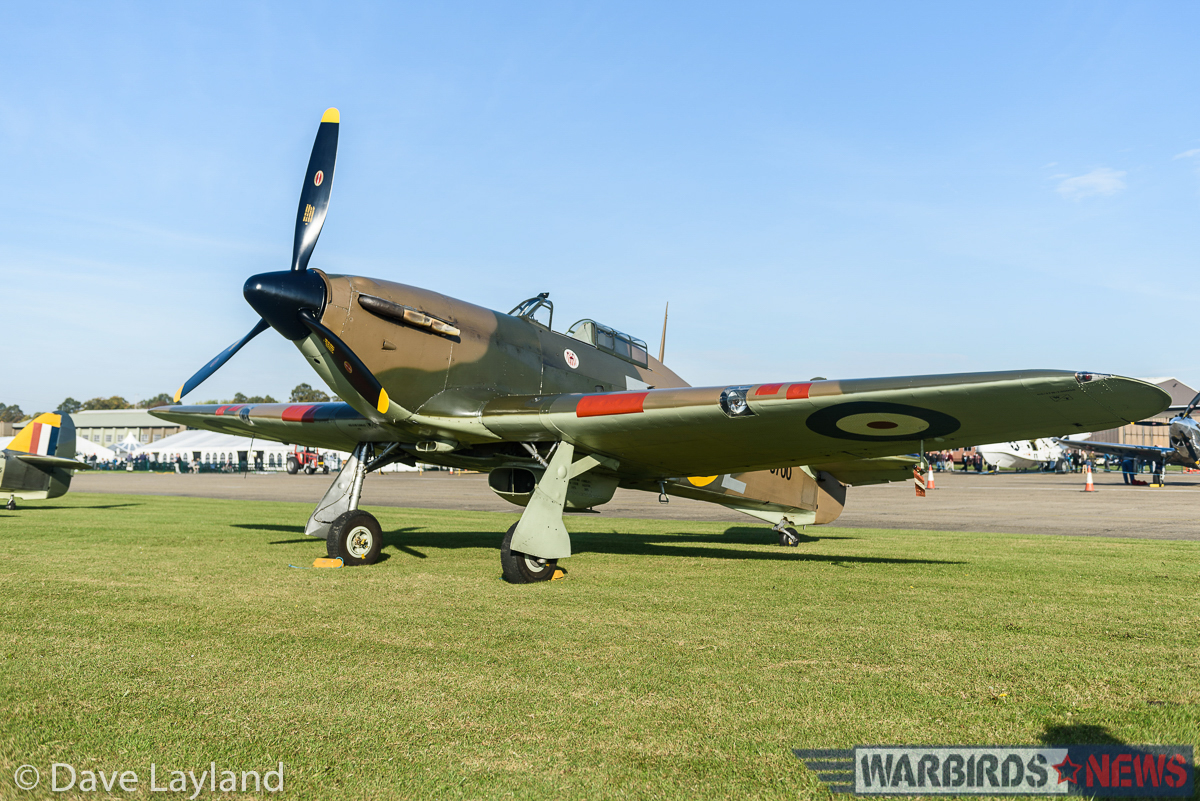 Duxford - Battle of Britain Air Show Report 24 Hawker Hurricane P3700 of the Historic Aircraft Collection. Note that this is one of the "Twelve-gun" Hurricanes! (photo by Dave Layland)