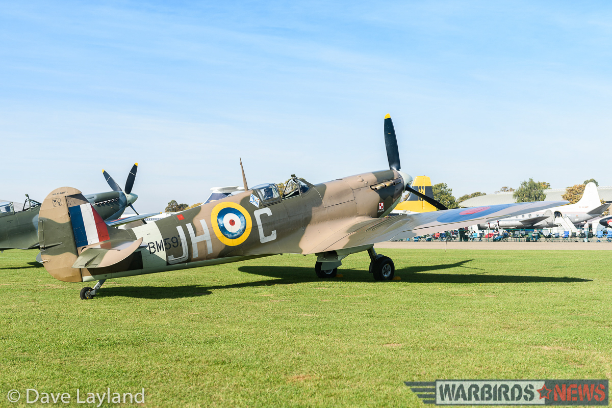 Duxford - Battle of Britain Air Show Report 32 The Histoirc Aircraft Company's Spitfire MkVb BM597. (photo by Dave Layland)