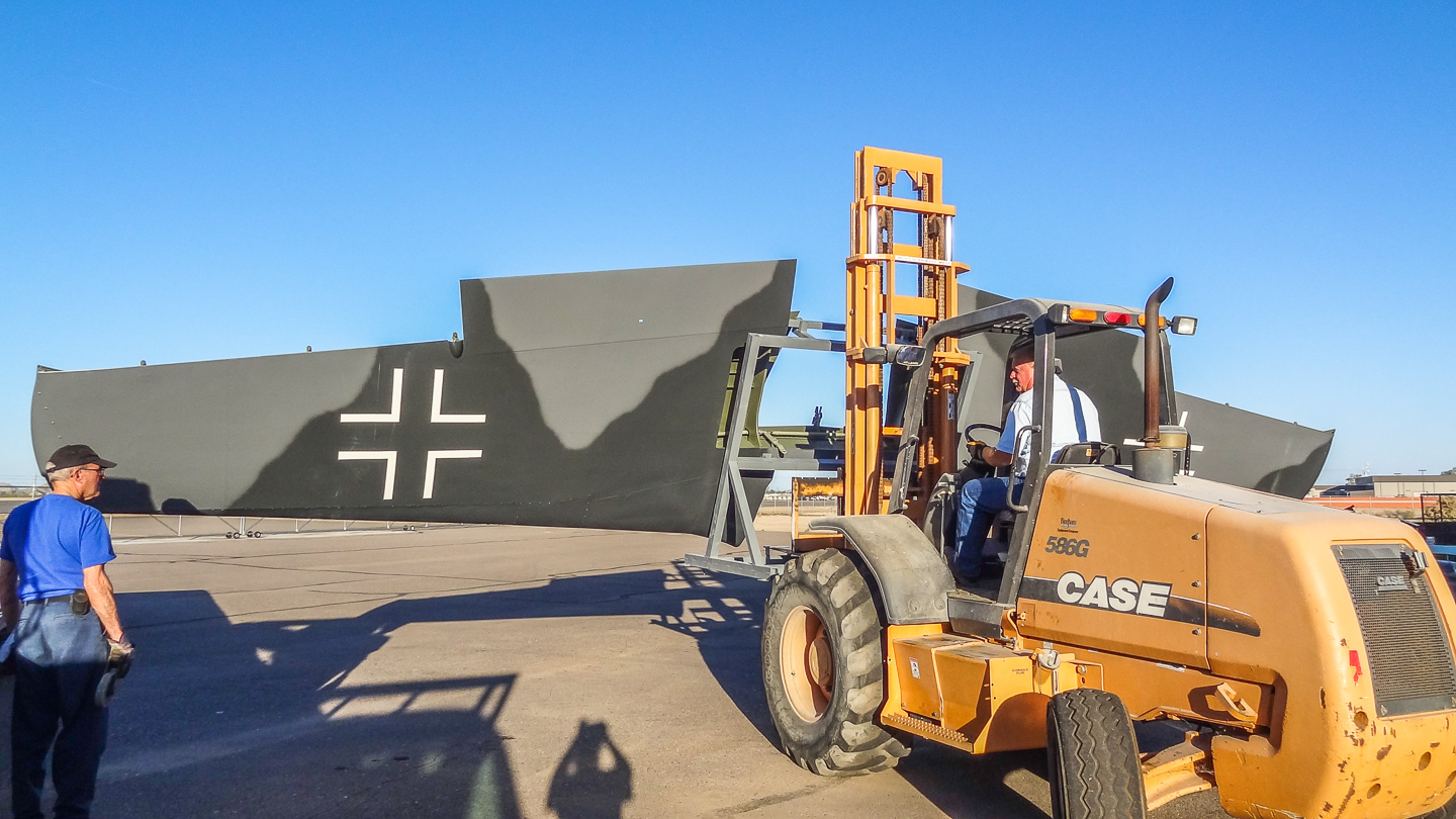 FW-190 First Flight At GossHawk Unlimited!!! 20 The wings following painting. (photo via GossHawk Unlimited)