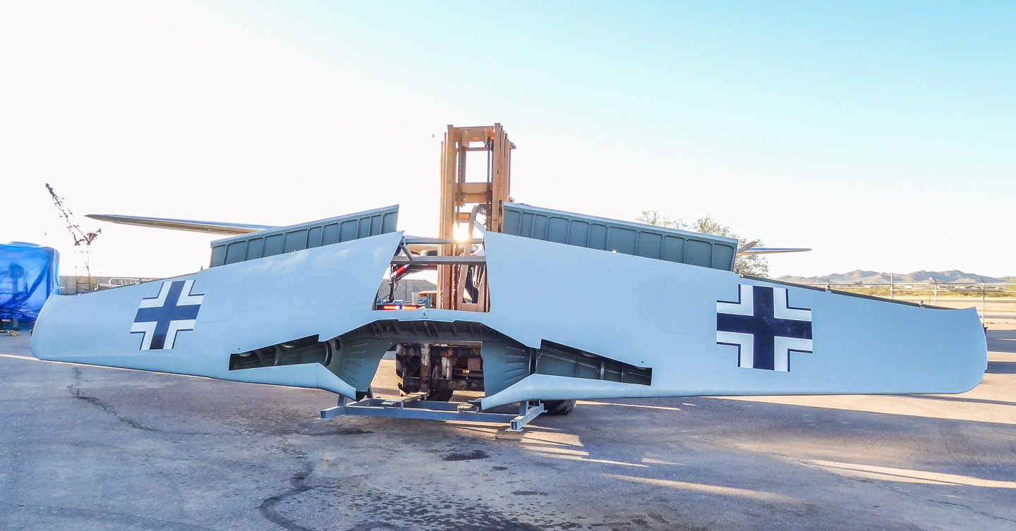 FW-190 First Flight At GossHawk Unlimited!!! 19 The wings following painting. (photo via GossHawk Unlimited)