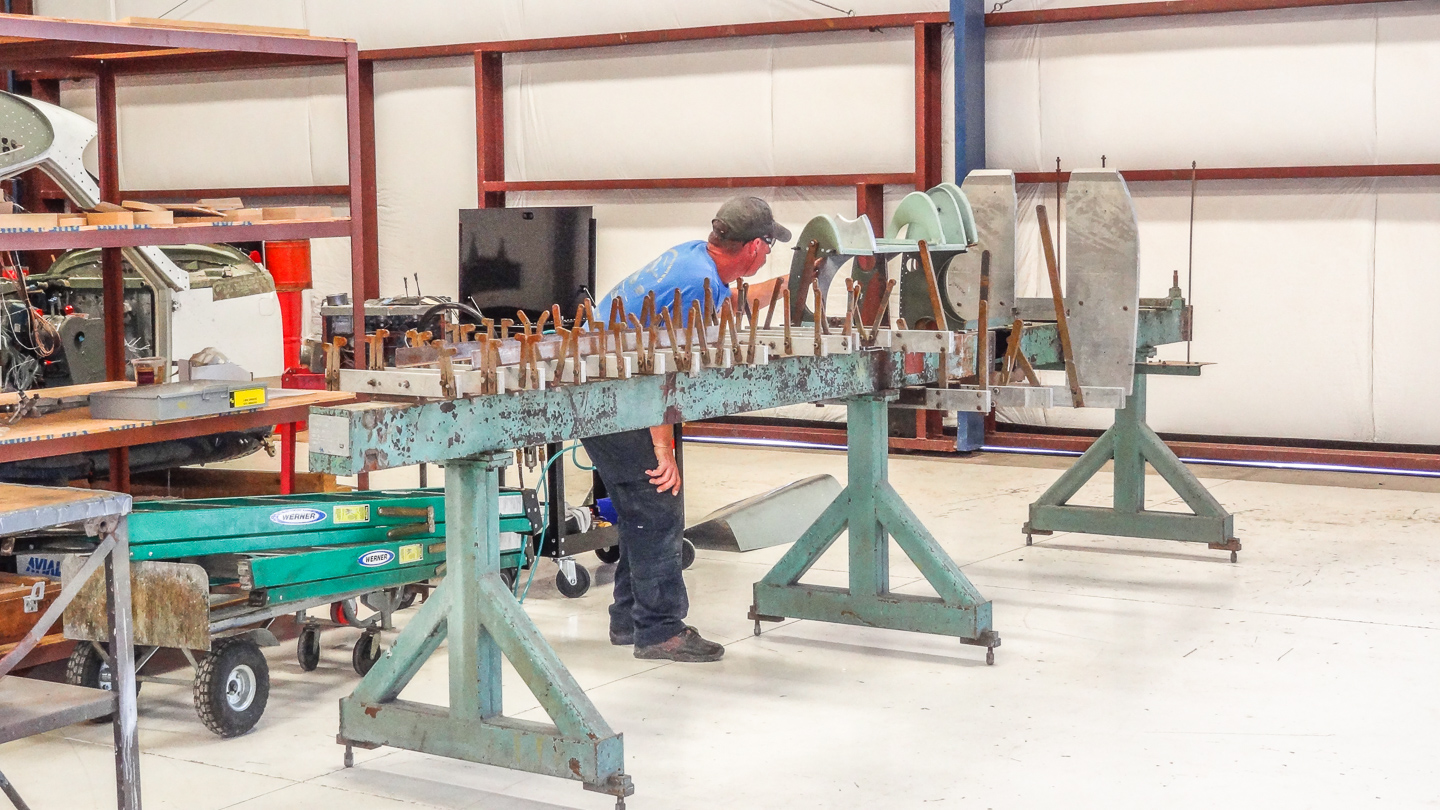 FW-190 First Flight At GossHawk Unlimited!!! 15 Rebuilding the wing leading edges. (photo via GossHawk Unlimited)