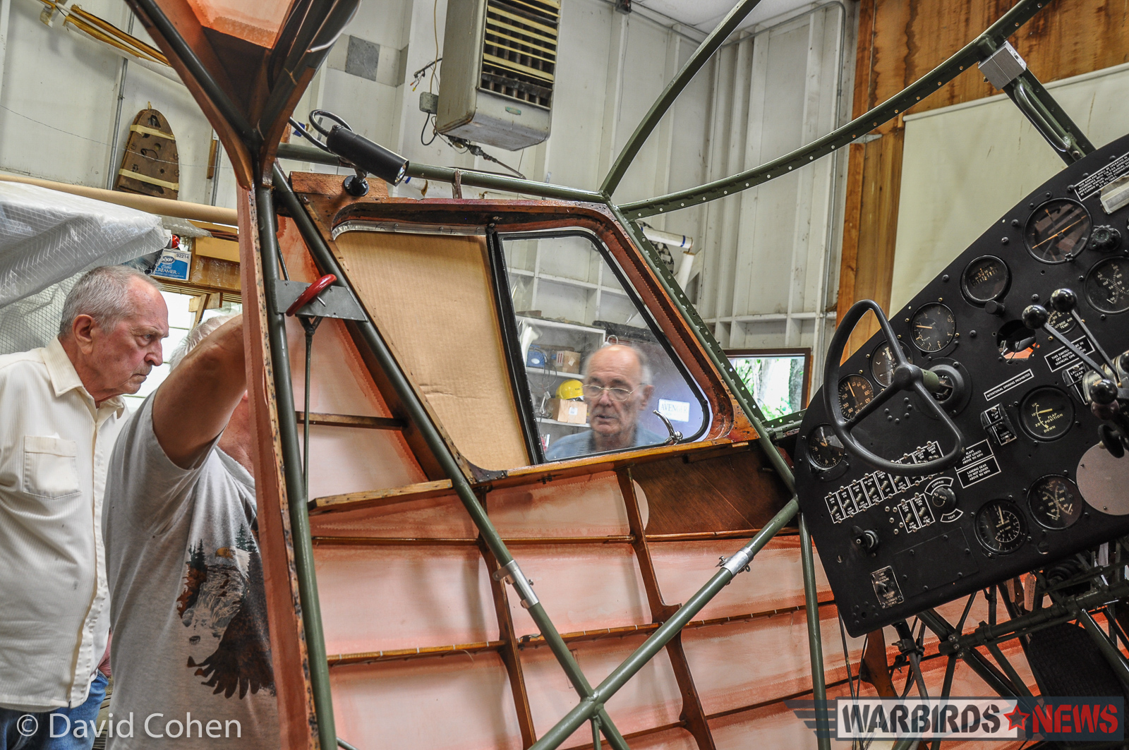 Jack Kosko's UC-78 Bobcat Restoration - July, 2016 Status Update 11 Inside the Bobcat cockpit. (photo by David Cohen)