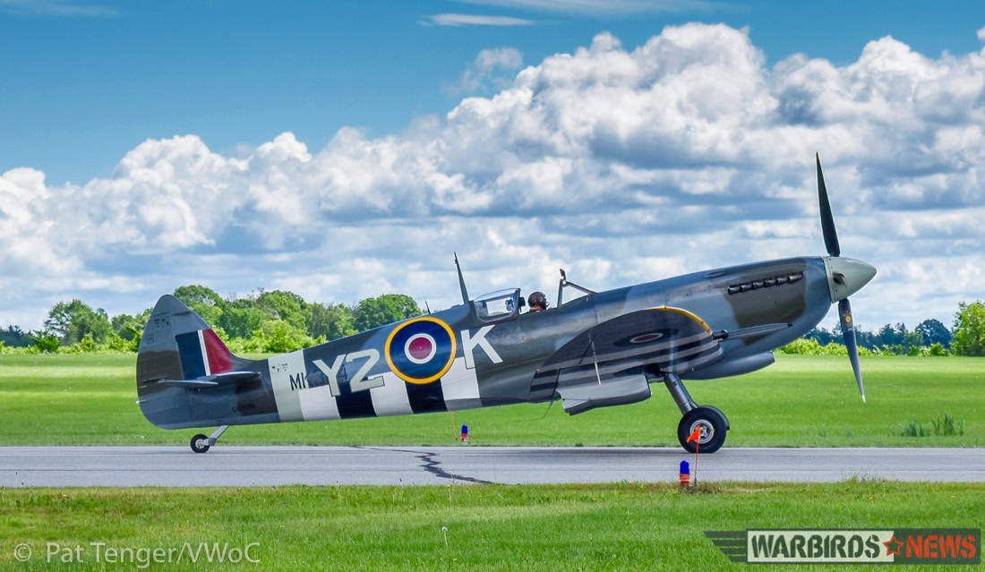 Vintage Wings' Boss Flies the 'Roseland' Spitfire for the First Time 21 Trundling home after a successful first flight in his pride and joy, the Boss brings Y2K back home. (photo by Pat Tenger)