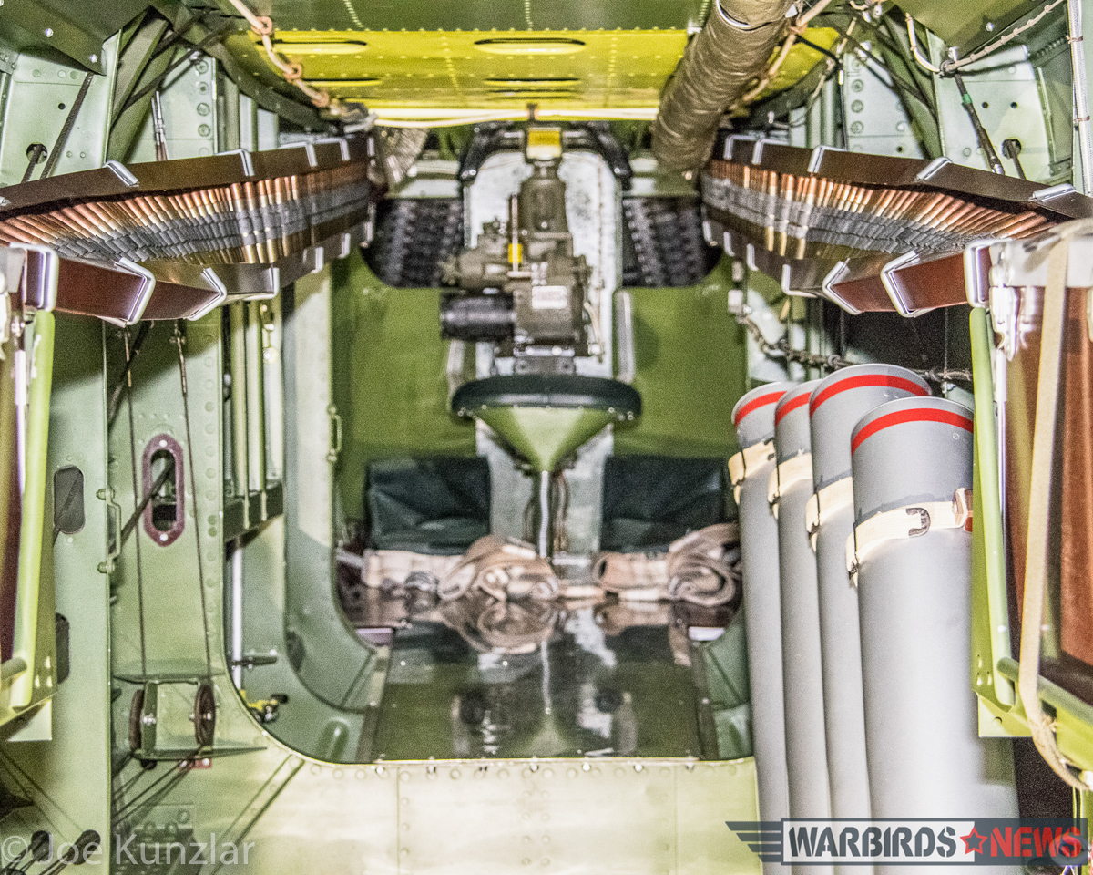 All-Access Tour of FHC's Superb North American B-25J Mitchell 18 A view back to the rear gunner's turret, a position which is rarely fully authentic in warbird B-25s. (photo by Joe Kunslar)