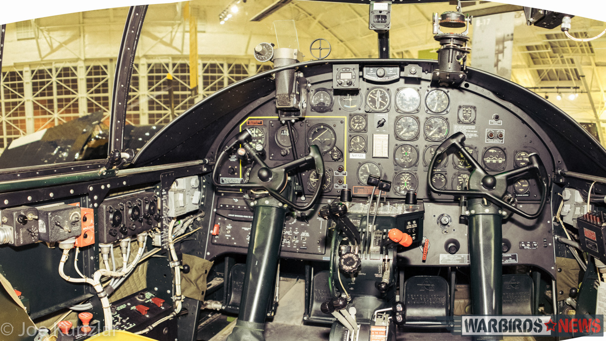 All-Access Tour of FHC's Superb North American B-25J Mitchell 22 The B-25's cockpit is in extremely stock condition, barring some concealed radios, it appears nearly exactly as it would have done when it rolled off the production line at the end of WWII. (photo by Joe Kunslar)