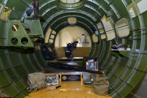Lacey Lady Coming in From the Cold 11 The beautifully restored interior of "Lacey Lady's" nose in the museum hangar.