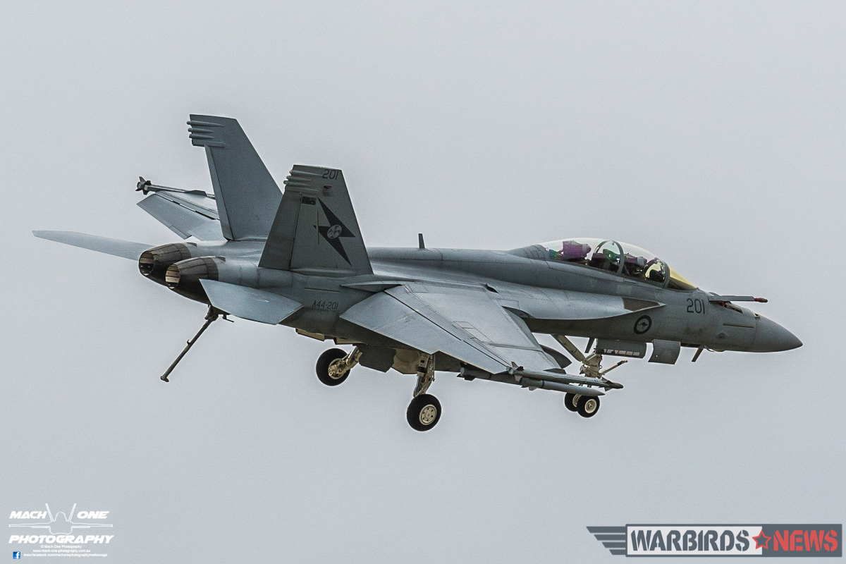 Australia’s Centenary Squadrons – A Celebration of 100 Years Defending The Country 15 A Super Hornet from RAAF 1 Squadron during its display routine at the centenary event. (Photo by Matt Savage/Mach One Photography)