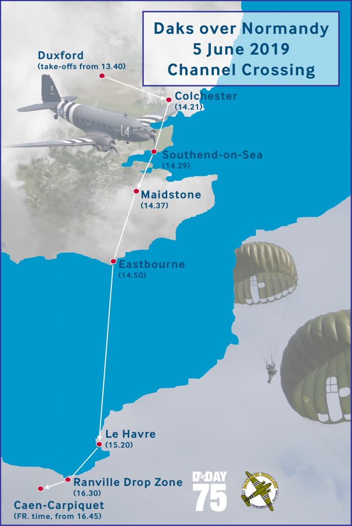 Daks Over Normandy Announces Historic Route for D-Day Celebrations 10 Daks over Normandy Channel Crossing v2