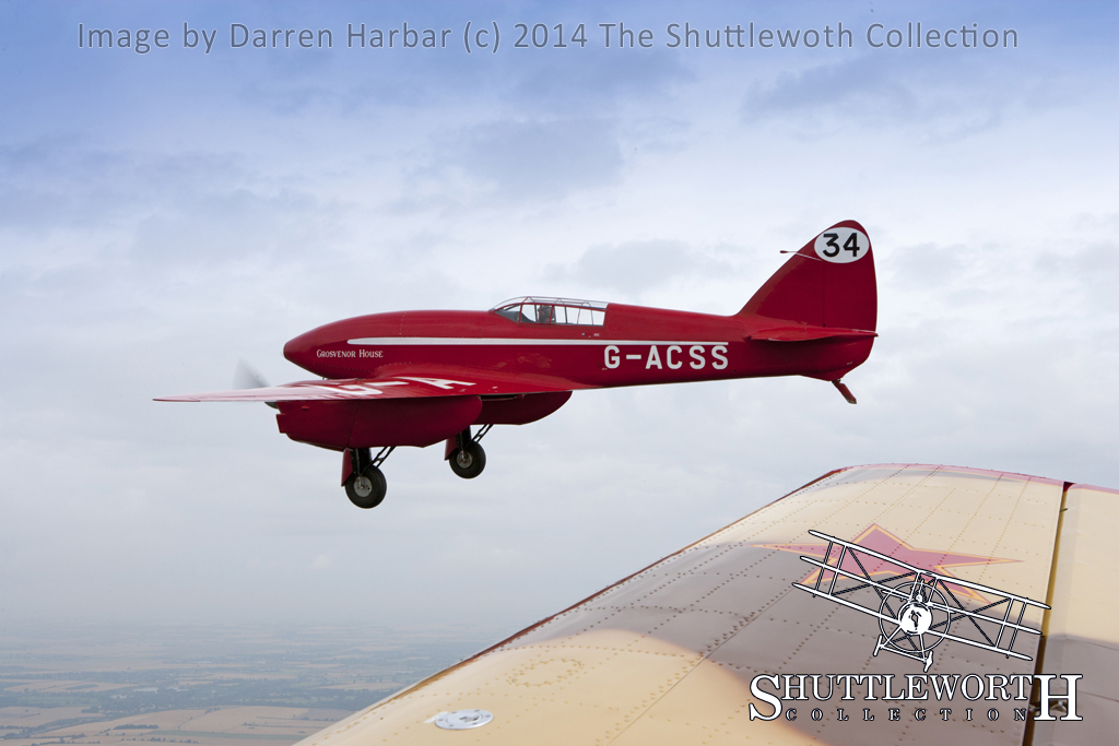 de Havilland DH.88 Comet (G-ACSS) returns to flight 11 Darren_Harbar_SC_Comet_GAR_2014_001