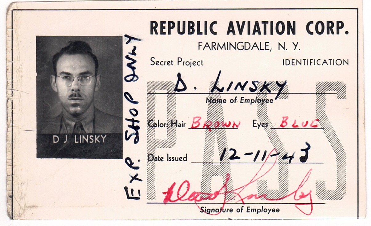 Thunderbolt Thoughts 10 David Linsky Republic ID card from 1943