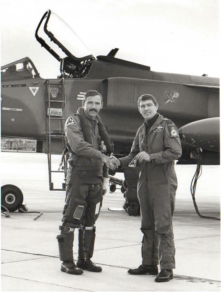 SEPECAT Jaguar Goes on Display at Yorkshire Air Museum 13 Derek Earp on left e1716665408946