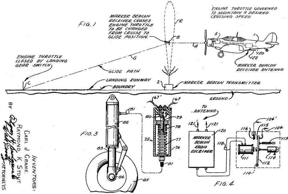 The First Automatic Airplane Landing 11 Diagram from Patent Application No. US358438A e1661827608854