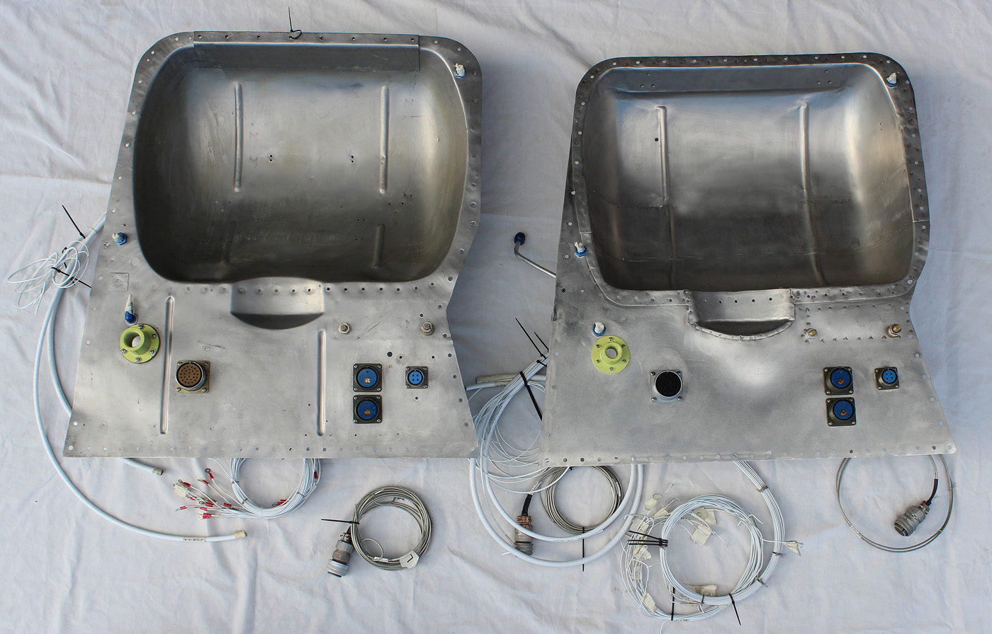 XP-82 Twin Mustang - August 2016 - Restoration Update 16 Inside view of the two engine firewall dish pan sheet metal structure along with associated parts and fittings. (photo via Tom Reilly)