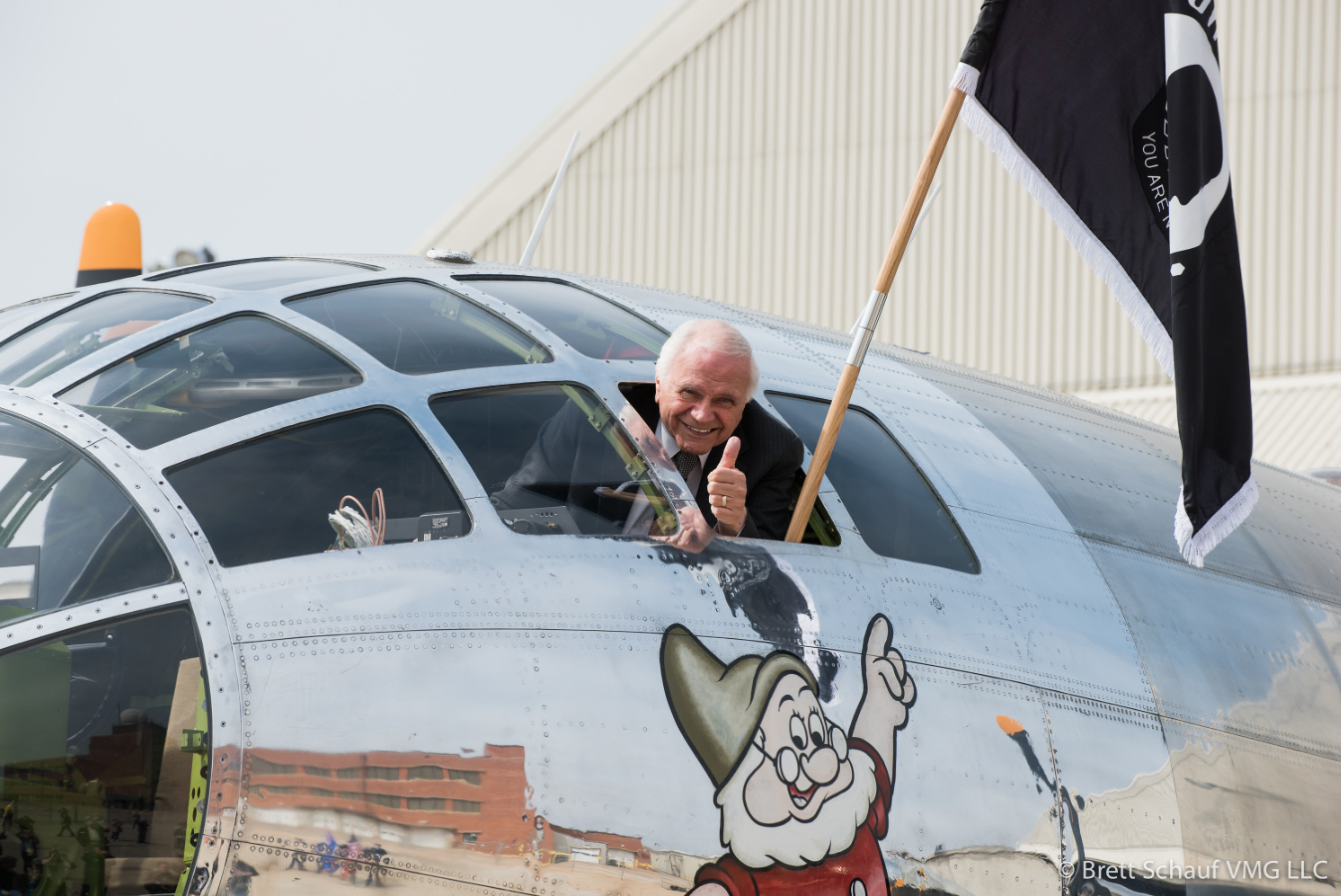 Boeing B-29 Superfortress 'Doc' Welcomed Out in Wichita 12 Tony Mazzolini in the cockpit for the rollout. (photo by Brett Schauf VLG LLC)