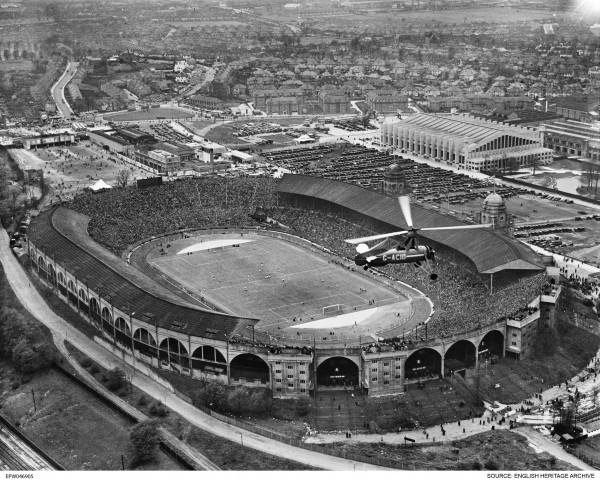 Britain from Abobe, New Exhibition at the RAF Museum 10 FA Cup Final Wembley Stadium (Empire Stadium), Wembley Park, London, 27 April 1935. ( © English Heritage. Aerofilms Collection)
