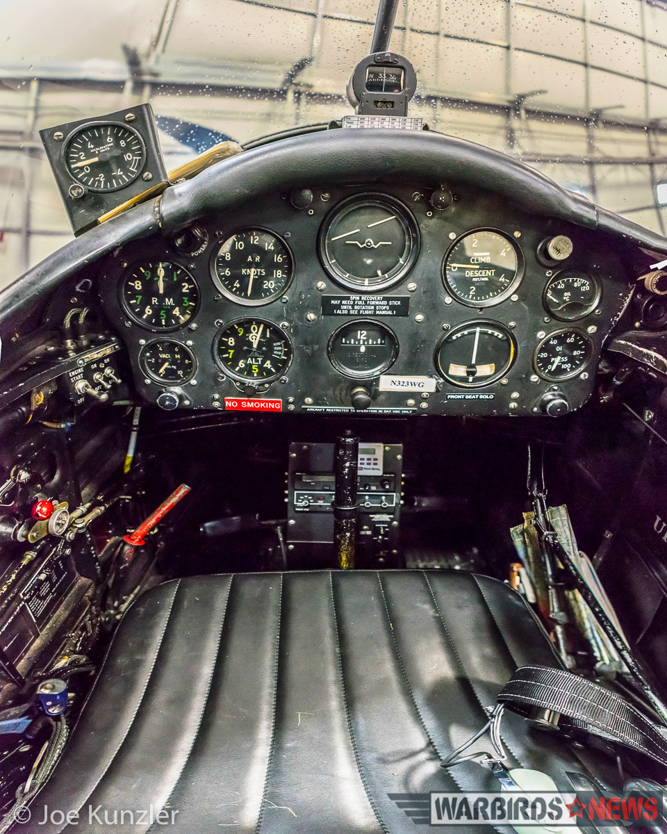 Heritage Flight Museum – June Fly Day Report 29 Panoramic shot of the Chipmunk's cockpit. (photo by Joe Kunzler)