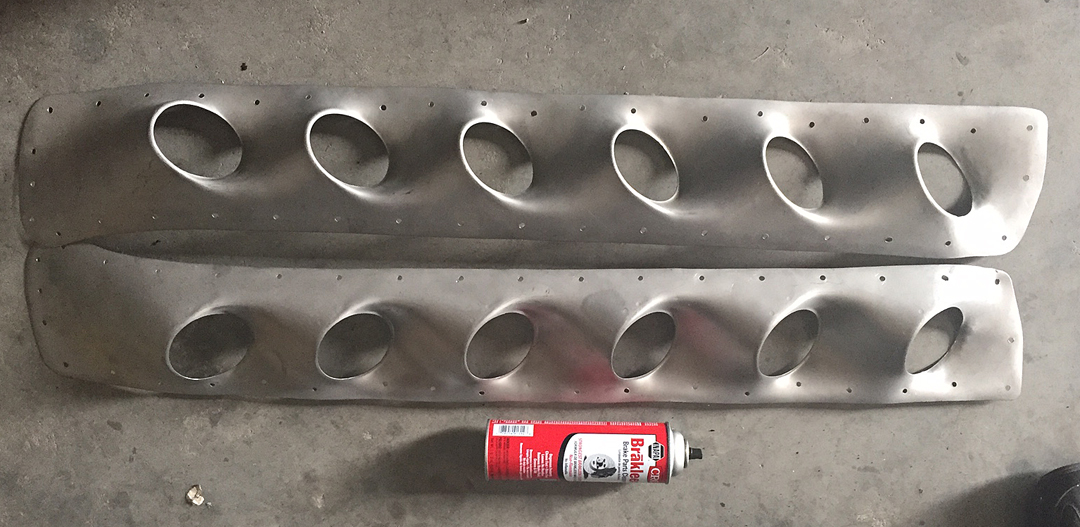 XP-82 Twin Mustang - June, 2017 - Restoration Update 20 The stainless steel engine exhaust fairings. (photo via Tom Reilly)