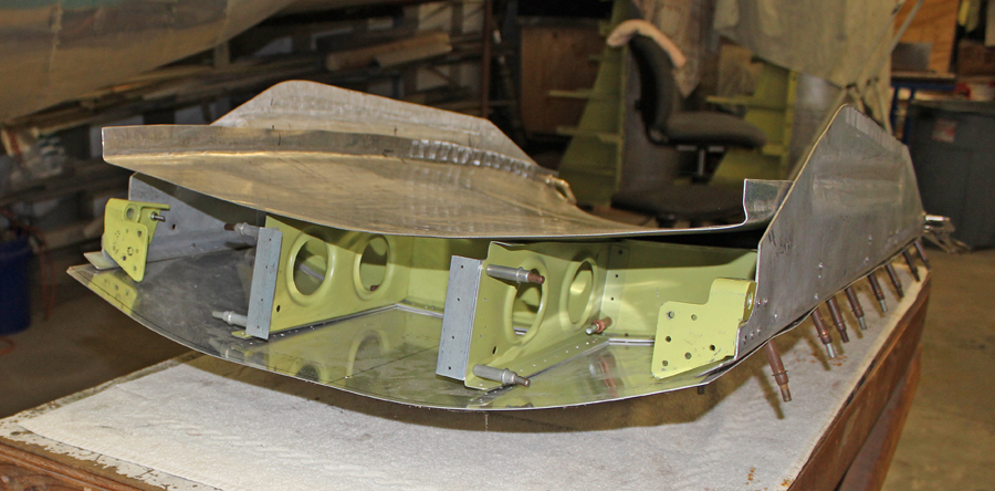 XP-82 Twin Mustang - Feb.-April, 2015 - Restoration Update 33 Coolant exit doors. (photo via Tom Reilly)