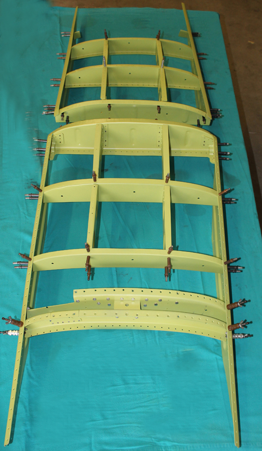 XP-82 Twin Mustang - May, 2015 - Restoration Update 23 The frame-work for the coolant exit doors. (photo via Tom Reilly)