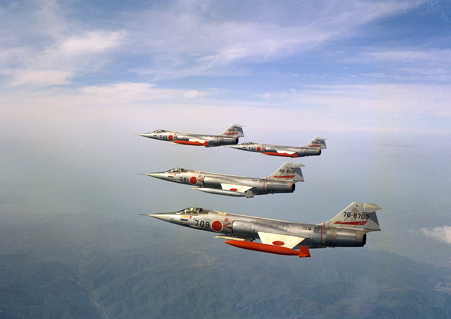 Former JASDF F-104J Starfighter Restored in Japan 14 F-104Js flying over Japan. (photo via JASDF Chitose Air Base)