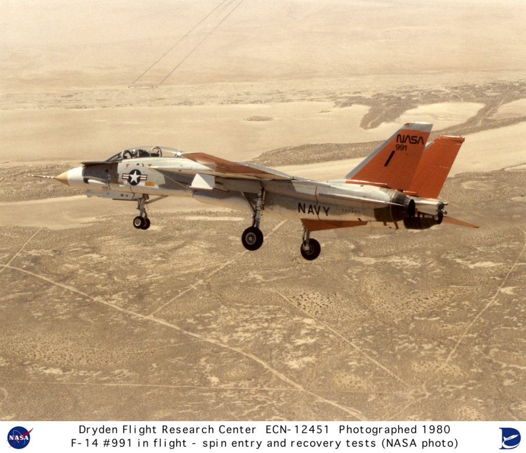 Flight Test Files: Grumman F-14 Tomcat 15 F 14 991 in flight during spin entry and recovery tests