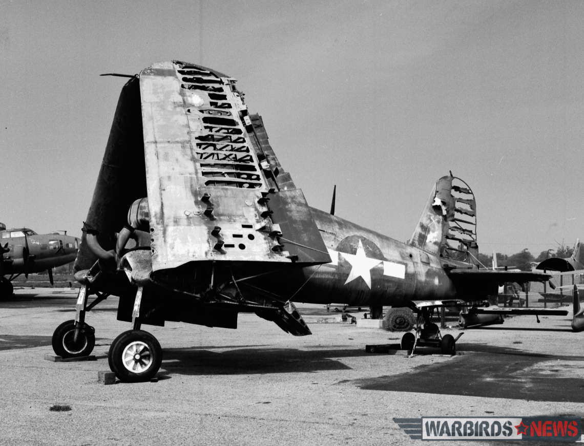 POOR LITTLE LAMBS - The Corsairs of Baa Baa Blacksheep 35 F4U-1A Bu.17799 at The Air Museum in Ontario, CA on March 7th, 1970. (photo Tom Piedimonte via Jim Sullivan)