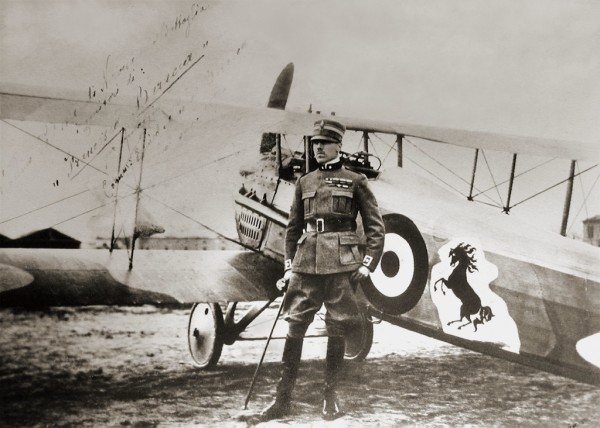 Ferrari Is The World’s Most Powerful Brand. 11 Count Francesco Baracca, standing by his SPAD XIII fighter with the prancing horse logo that later became the emblem of Ferrari.