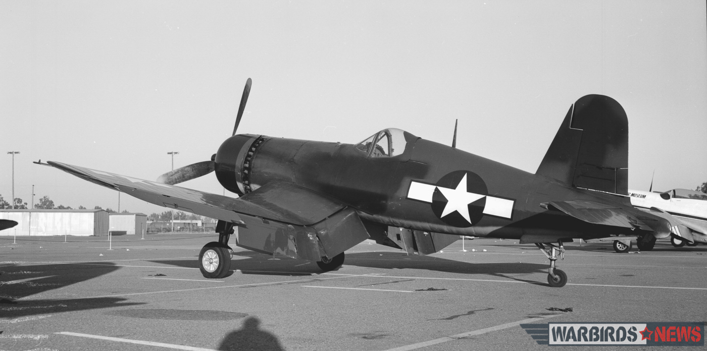 POOR LITTLE LAMBS - The Corsairs of Baa Baa Blacksheep 31 FG-1D Bu.92629 in Fresno, CA on August 19th, 1976. (William T. Larkins via Jim Sullivan collection)
