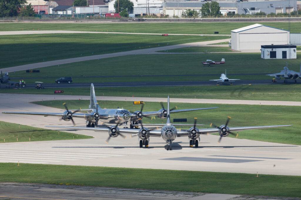 B-29 Reunion Added to Warbird Highlights at EAA AirVenture Oshkosh 2024 11 FIFI and Doc 2017 taxi by Craig VanderKolk copy