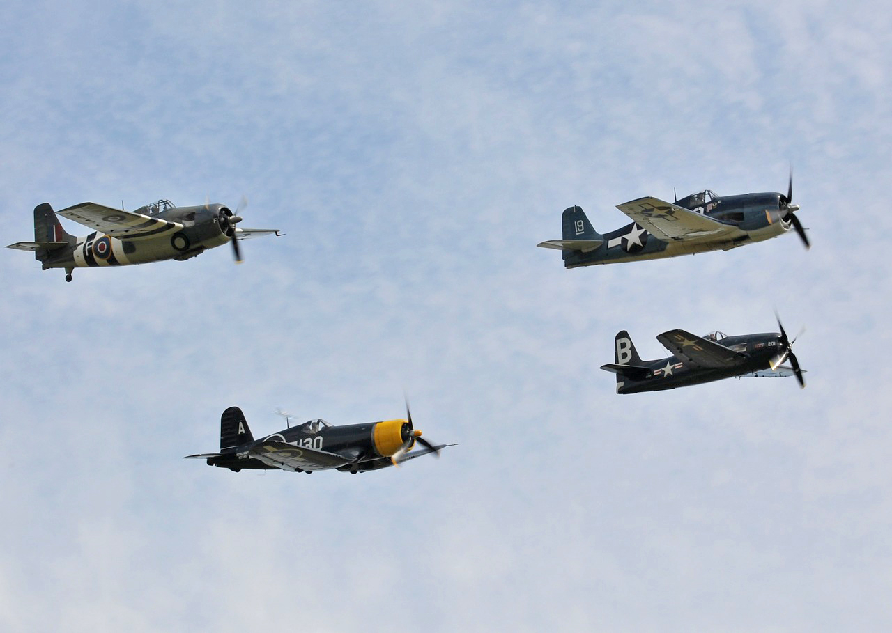 2014 Flying Legends Airshow Report 14 Navy Formation. (photo by Luigino Caliaro)