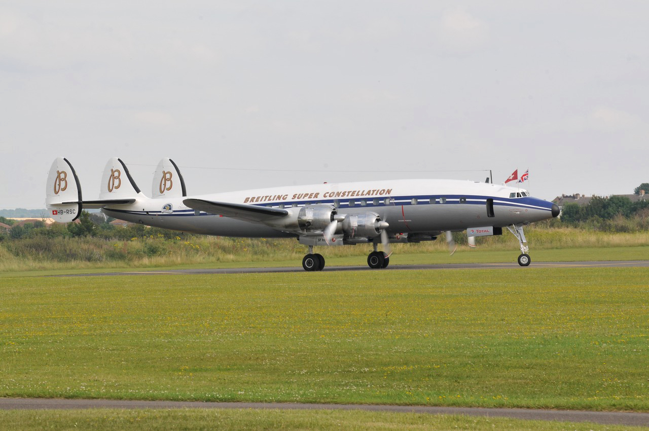 2014 Flying Legends Airshow Report 17 The Breitling Lockheed Constellation was a beautiful sight at Legends. (photo by Luigino Caliaro)