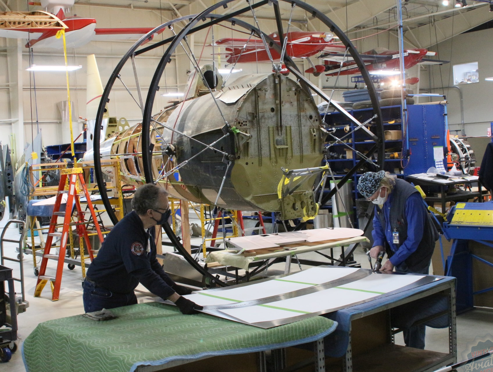 Partnership Boosts Air Zoo FM-2 Wildcat Restoration Project 10 FM 2 Wildcat BuNo 57039 Air Zoo Restoration Volunteers