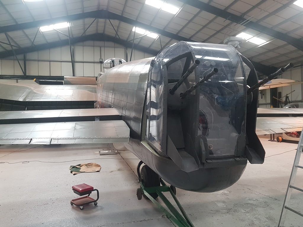 Lancaster NX611 ‘Just Jane’ Engine Run 10 FN121 turret completed with its .303 brownings refitted
