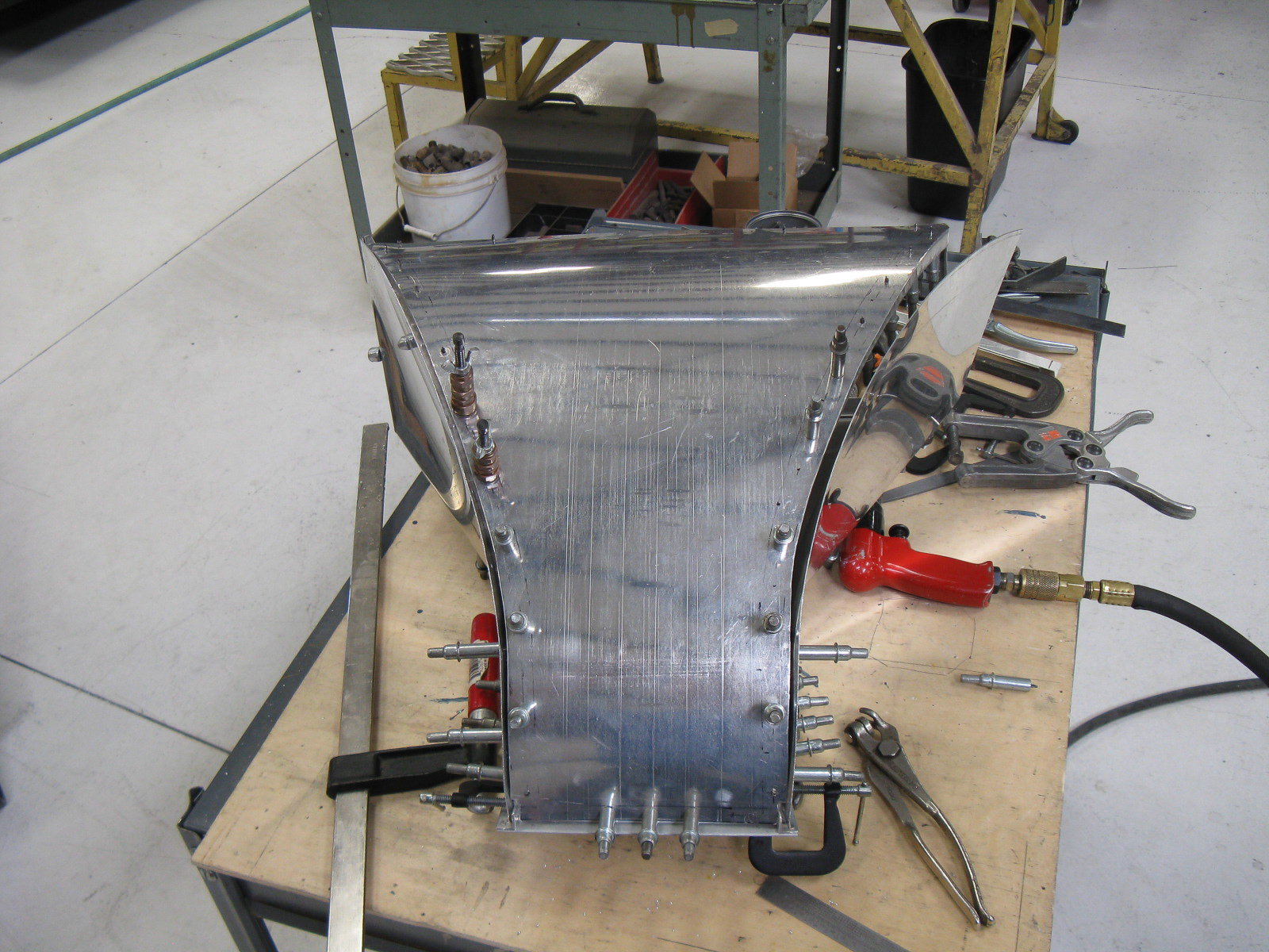 FW-190 First Flight At GossHawk Unlimited!!! 47 Fabricating the rear oil cooler ducting. (photo via GossHawk Unlimited)