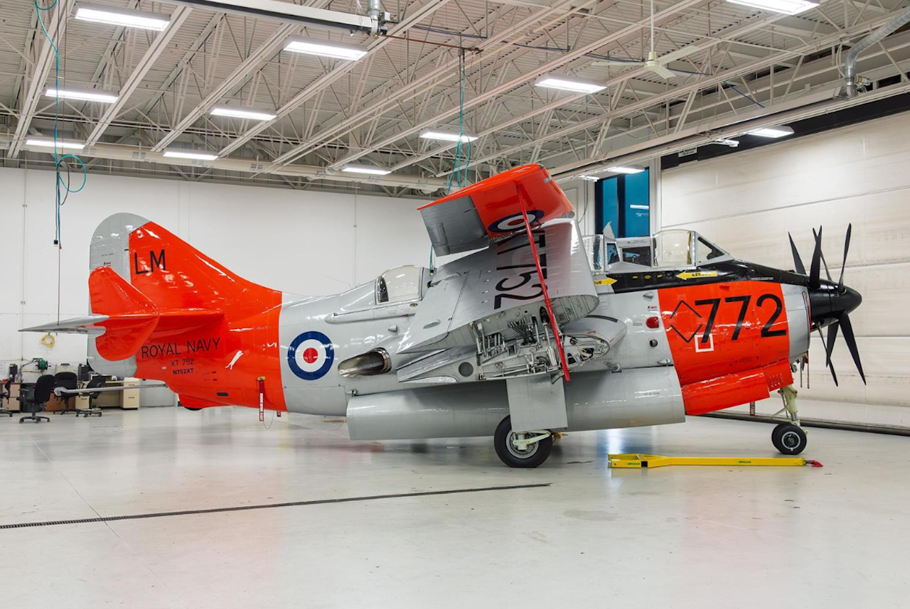 World’s Last Flying Fairey Gannet Offered for Sale 14 Fairey Gannet XT752 inside hangar