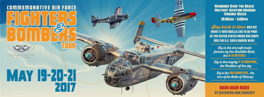 CAF Fighters & Bombers to Offer Rides at the Warbirds Over the Beach Air Show 11 Fighter-Bomber-Digital_851x315_