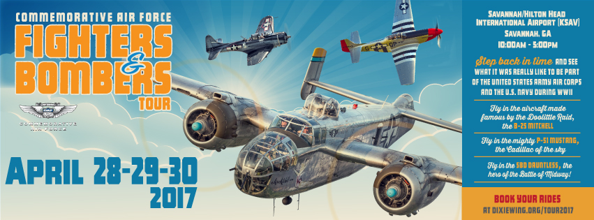 CAF Fighters & Bombers Tour to Visit Savannah in April 12 Fighter-Bomber-Digital_Savanah_851x315_