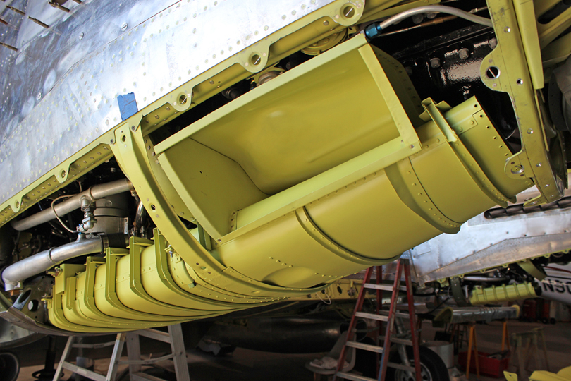 XP-82 Twin Mustang - February/March 2017 - Restoration Update 11 A close up view of the filtered air box for the starboard engine. (photo via Tom Reilly)