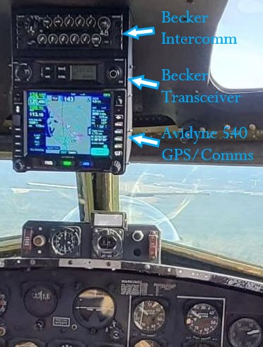 B-17 Texas Raiders Receives Modern Avionics Upgrade 10 Flight Deck Becker Intercomm XCeiver Avidyne 540 GPS Radio