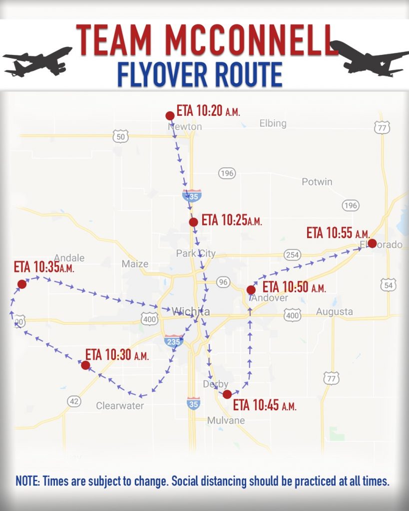 B-29 Doc to Join Team McConnell in Flyover 10 Flyover Route