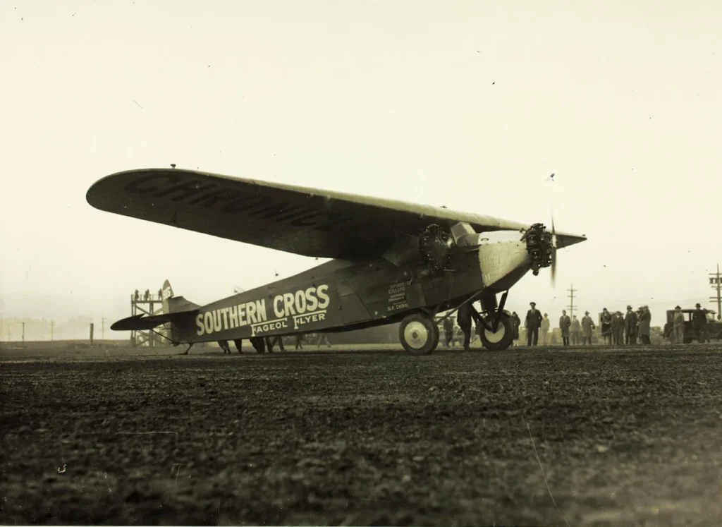 Today in Aviation History: First Aircraft Flight Across the Pacific Ocean 11 Fokker F.VII 3m NC1985 Southern Cross ready for takeoff at Oakland Field California. San Diego Air Space Museum Archives