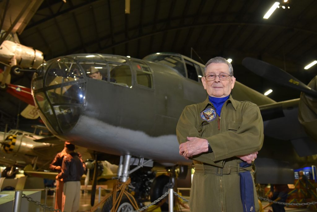 National Museum USAF to Commemorate D-Day with 'Plane Talks' on June 6 10 Former Air Force pilot Jack Hampshire poses for a photo in front of a North American B 25B Mitchell