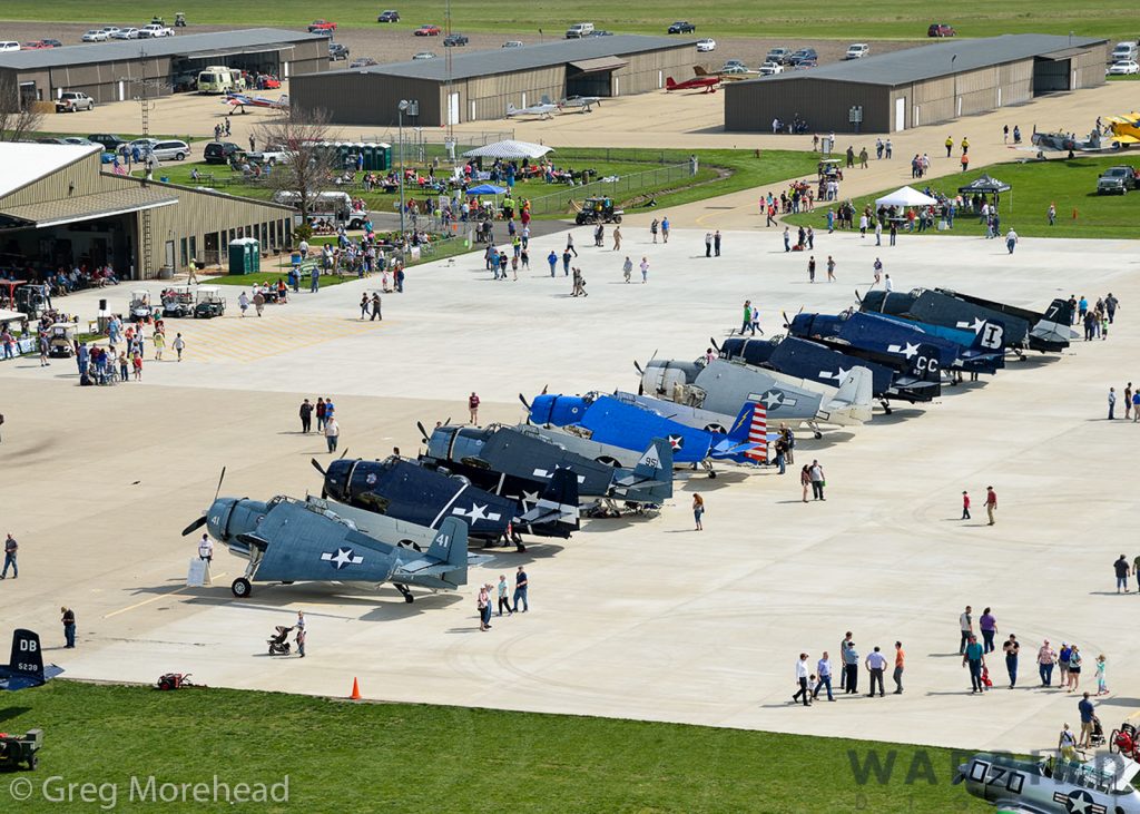 Sixth Annual TBM Gathering Set for May 20-21, 2022 10 An aerial view of some of the TBMs which took part in the first TBM Gathering at Peru, Illinois back in 2016. (photo by Greg Morehead)