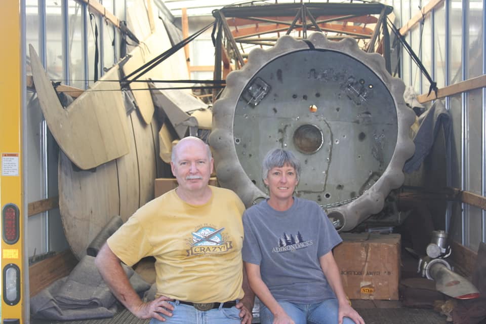 Pepsi-Cola Stinson Reliant at Oshkosh 12 Garry and Janne Ackerman with the Stinson in the box truck ready to head home to McKinney Garry Ackerman