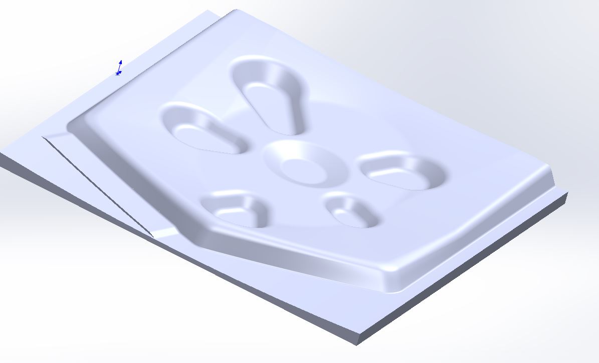 XP-82 Twin Mustang - December 2016 - Restoration Update 20 A computer generated model of the interior gear door skin. This is used to make an accurate die for forming the new parts. (photo via Tom Reilly)