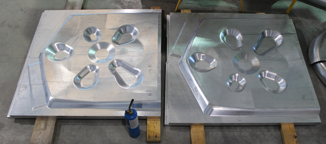 XP-82 Twin Mustang - January 2017 - Restoration Update 20 The enormously heavy press dies for the inner gear door skins. (photo via Tom Reilly)