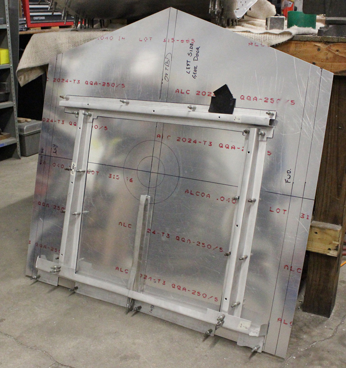 XP-82 Twin Mustang - January 2016 - Restoration Update 14 One of the gear doors under assembly. (photo via Tom Reilly)