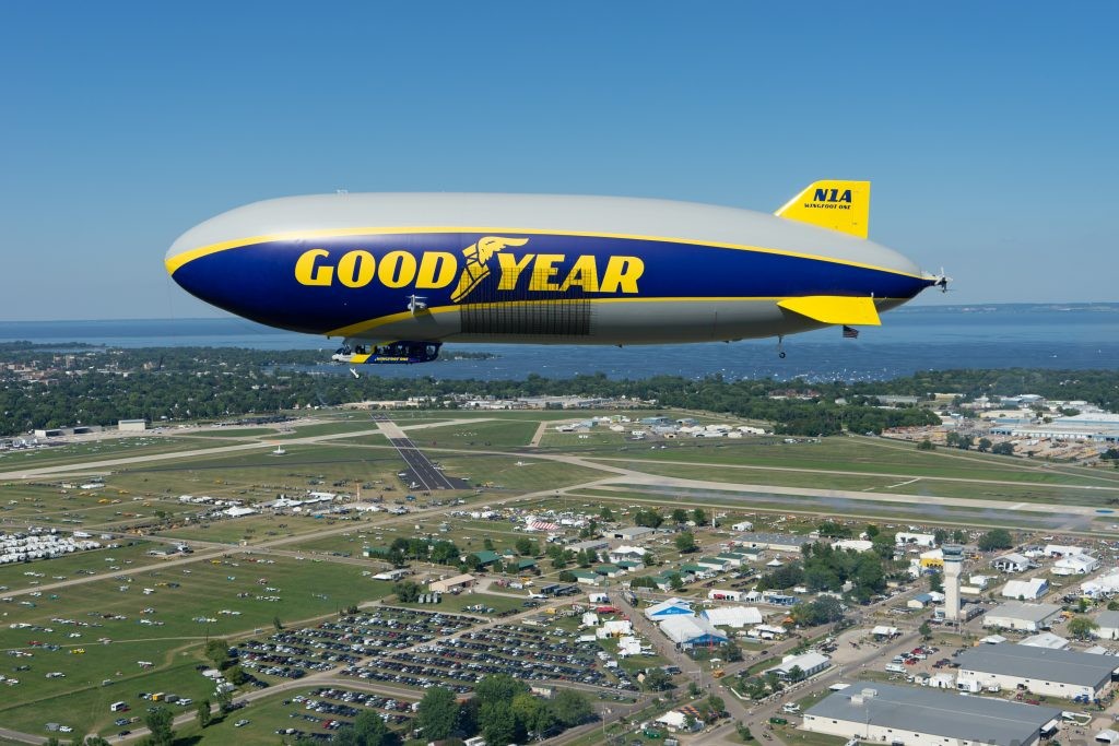 EAA AirVenture Oshkosh Generates $257 Million in Annual Economic Impact for Fox Valley Region 11 Goodyear 2015 air to air B by Dennis Biela