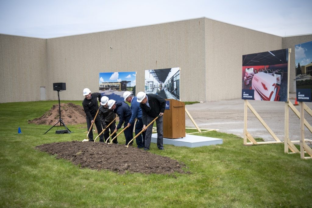 EAA Breaks Ground on Museum Expansion 11 Groundbreaking shovels 20210426 by Christina Basken